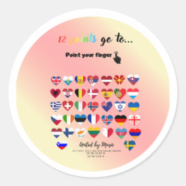 Eurovision Songcontest 2024 Unisex T-shirt Sweden  Runt Klistermärke