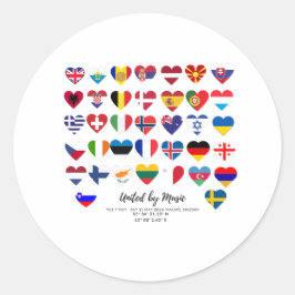 Eurovision Songcontest 2024 Unisex T-shirt Sweden  Runt Klistermärke