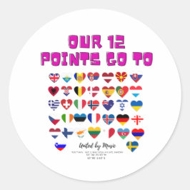 Eurovision Songcontest 2024 Unisex T-shirt Sweden  Runt Klistermärke