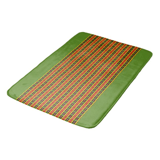 Eurydice Bath Mat w/ Grönt Trim Badrumsmatta (Vinklad)