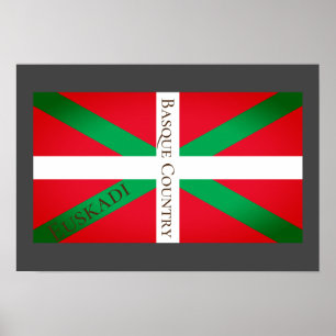Euskadi Baskque Land Konstnärliga Flagga Poster