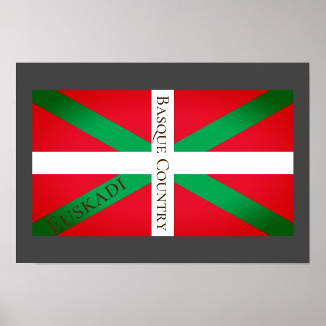 Euskadi Baskque Land Konstnärliga Flagga Poster (Framsidan)