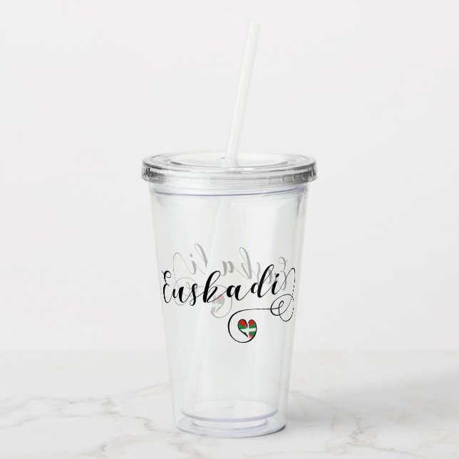 Euskadi Basque Land Flagga Heart Take Away Mugg (Baksida)