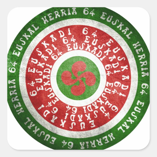 Euskadi Euskal Herria Fyrkantigt Klistermärke (Framsida)