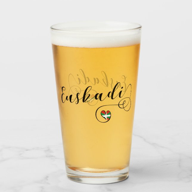 Euskadi Heart Flagga, Baskien Land Glaskopp (Framsida fylld)