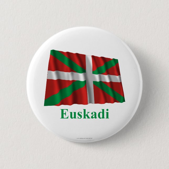 Euskadi (País Vasco) som vinkar flagga med namn Knapp (Framsida)