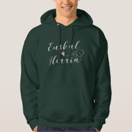 Euskal Herria Heart Hoodie, Baskiska Flagga Sweatshirt Med Luva