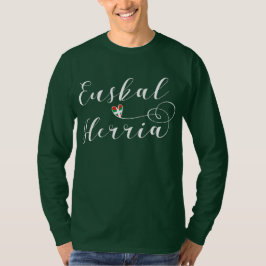 Euskal Herria Heart Tee Shirt, Baskiska Flagga
