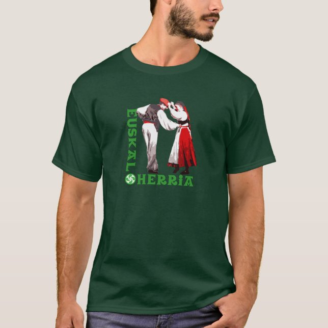 Euskal Herria: traditionella baskiska dansare, T-shirt (Framsida)