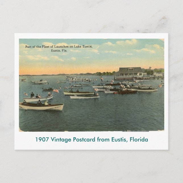 Eustis, FL - Boatflottan - 1907 Vykort (Framsida)