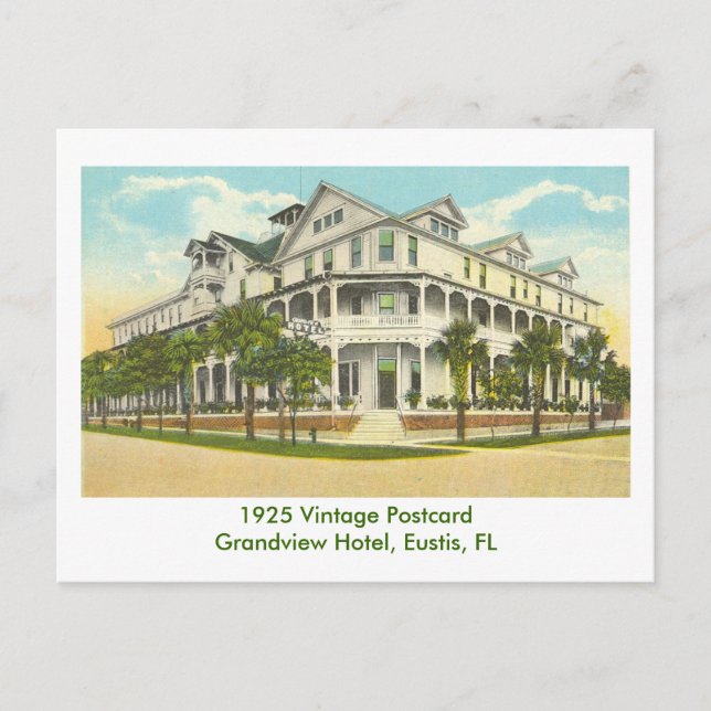 Eustis, FL - Grandview Hotel - 1925 Vykort (Framsida)