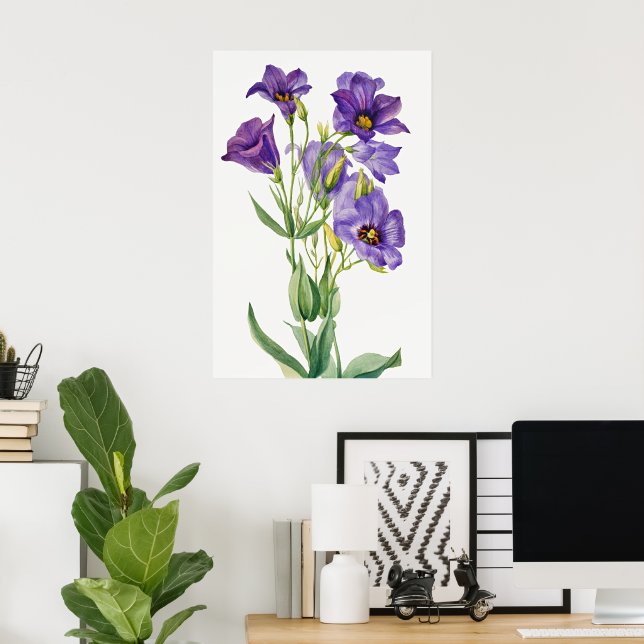Eustoma Russelianum, lila blommor, Poster (Hemmakontoret)