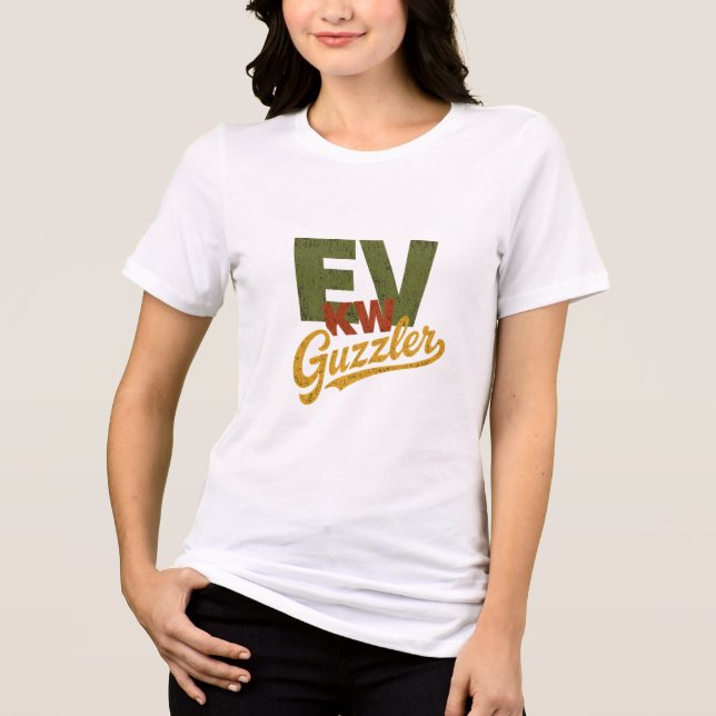 EV KW Guzzler Retro Elfordon Typografi T Shirt (Framsida)