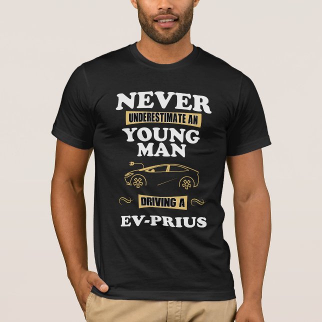 EV - PRIUS Bil T-Shirt Humor (Framsida)