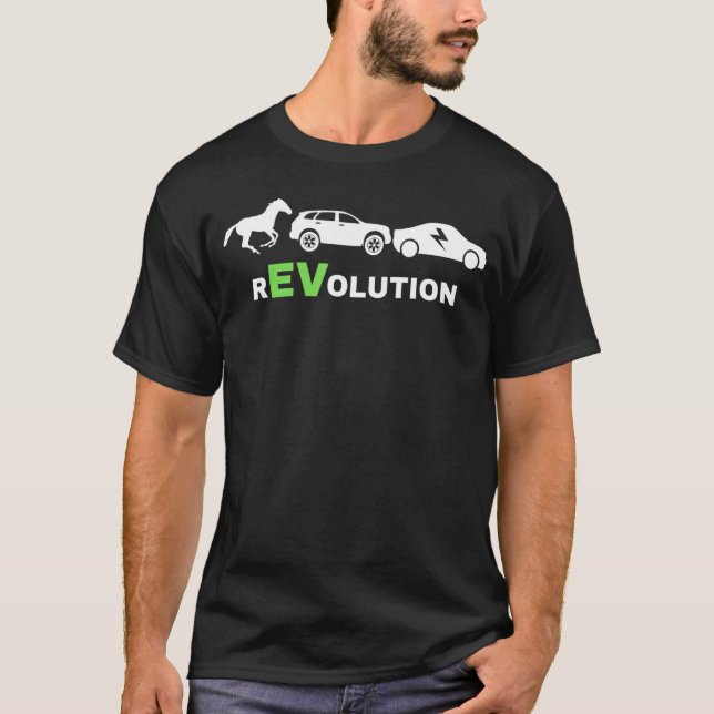 EV Revolution Drive E Cars EV Life Electric Veh T Shirt (Framsida)