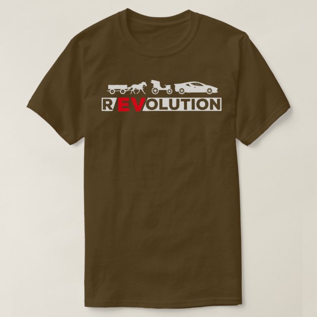 EV-Revolution för elektriskt Fordon-drivrutinsbatt T Shirt (Design framsida)