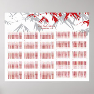 Eva Bamboo Löv kinesiska Bröllop-sätesschemat Poster