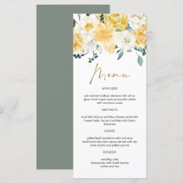 EVA Gult Watercolor Vår Garden Blommigt Meny