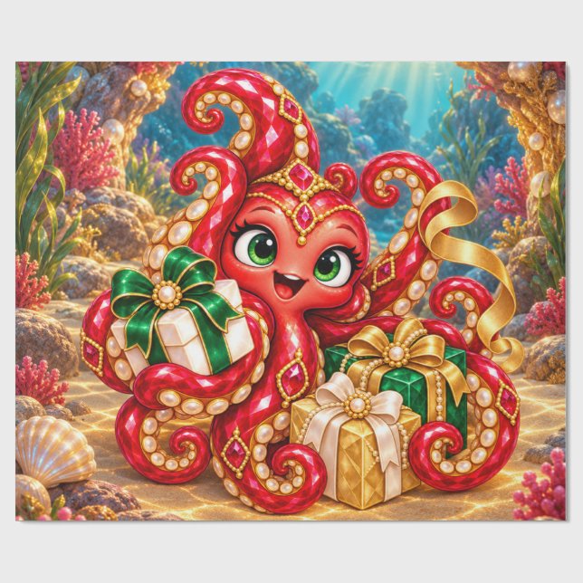 Eva – Julklappar under havet Inpackningspapper Presentpapper (Platt)