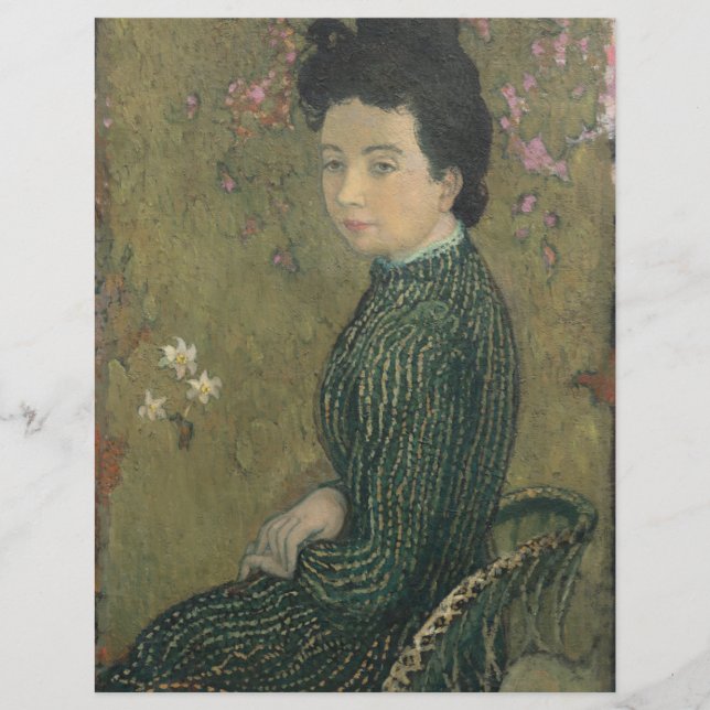 Eva Meurier i en Grönt Dress Scrapbook Papper (Framsida)