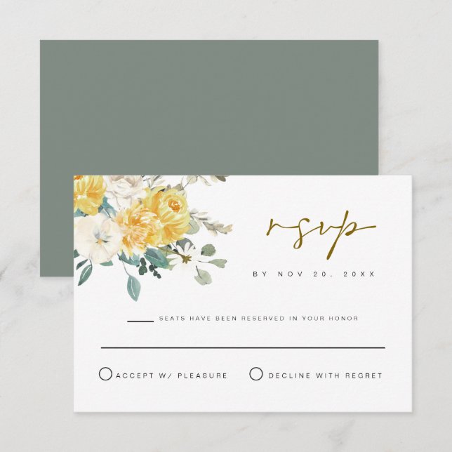 EVA Vår Garden Gult Blommigt OSA kort (Fram/baksida)