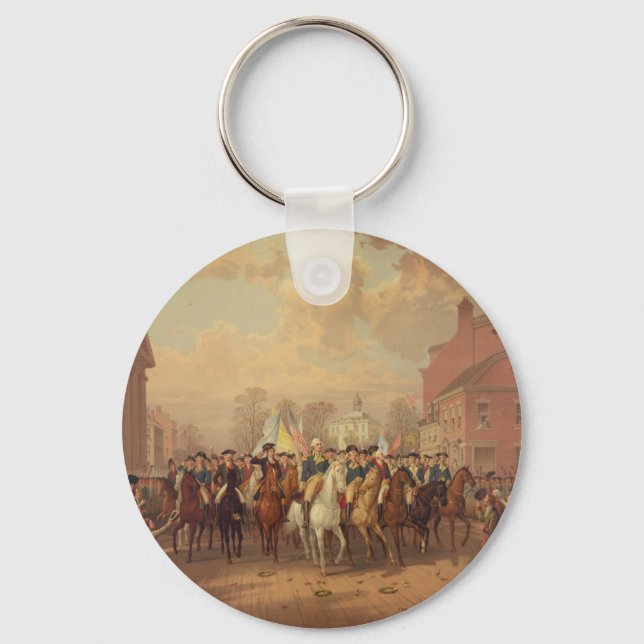 Evakueringsdag och Washington New York Entry 1783 Nyckelring (Framsida)
