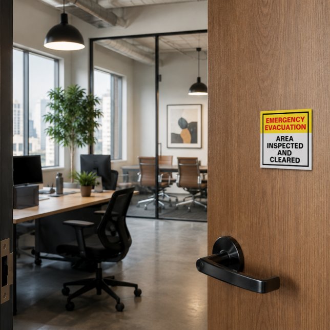 Evakueringsdörrstatusetiketter för kontor post-it block (Clearly identify inspected and cleared offices during fire drills and emergency evacuations.)