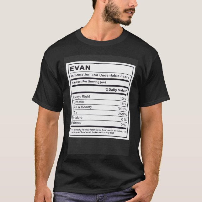Evan Information och obestridliga fakta T Shirt (Framsida)