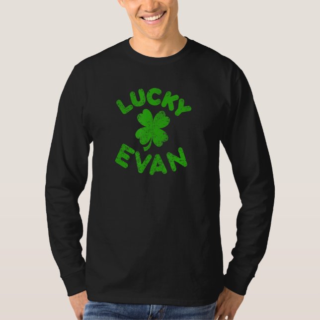 Evan Irish Family St Patrick S Day Lucky Evan T Shirt (Framsida)
