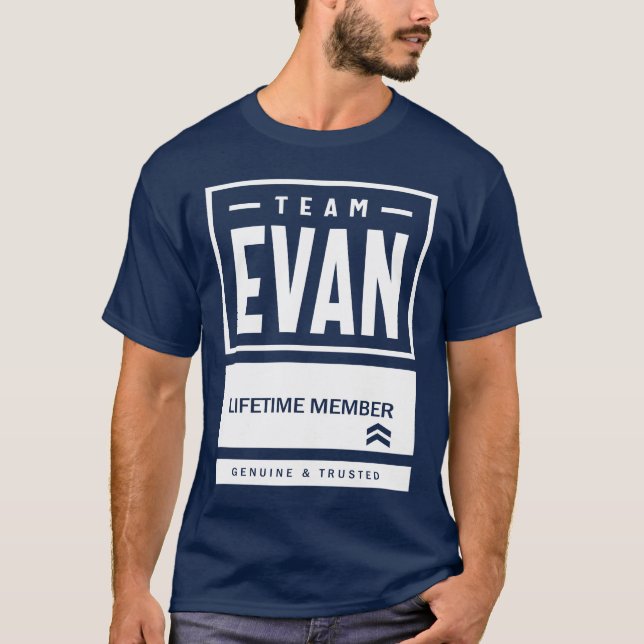 Evan Personlig Namn Birthday Gift T Shirt (Framsida)
