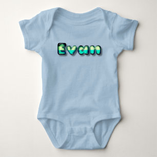 Evan pojke namn kawaii 3d brev t shirt