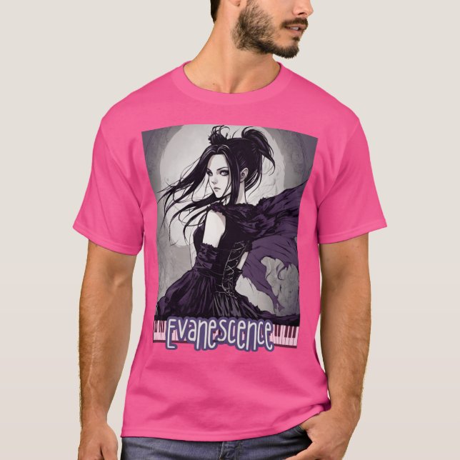 Evanescence Amy Lee Anime Fan Art present T Shirt (Framsida)