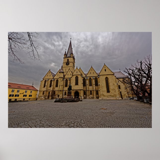 Evangelical Cathedral Medieval Church Sibiu Romani Poster (Framsidan)