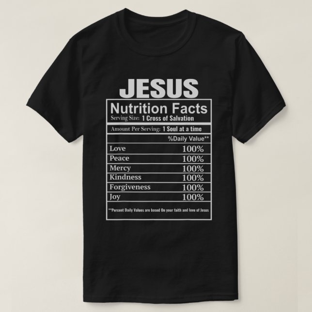 Evangelical Christian Gifts Funny Jesus Nutrition T Shirt (Design framsida)