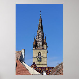 Evangelichal Cathedral Torn Sibiu Rumänien Poster