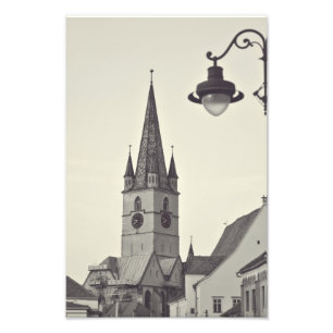 Evangeliska kyrkan torn, Sibiu Fototryck