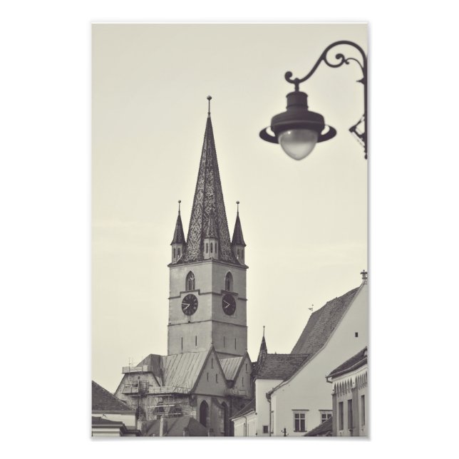 Evangeliska kyrkan torn, Sibiu Fototryck (Framsidan)