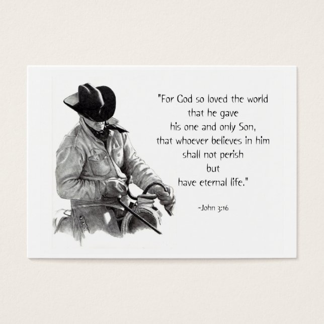 EVANGELISM-KORT: PENCIL ART: BIBLE 3:16 VISITKORT (Framsidan)