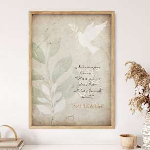 Evangelium, Matteus 3:16-17; Skriftväggkonst, Bibe Poster
