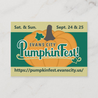 Evans City PumpkinFest 2022 Visitkort