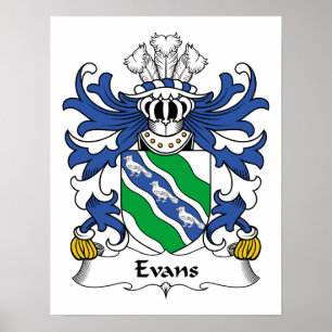 Evans familjvapensköld poster