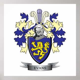 Evans Family Crest Jackar om Arm Poster