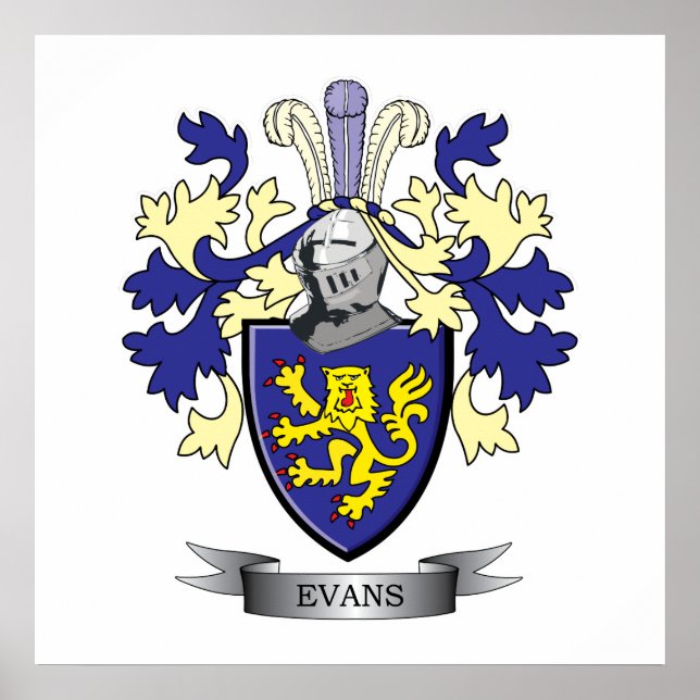 Evans Family Crest Jackar om Arm Poster (Framsidan)