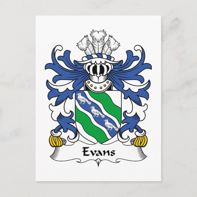 Evans Family Crest Vykort (Framsida)
