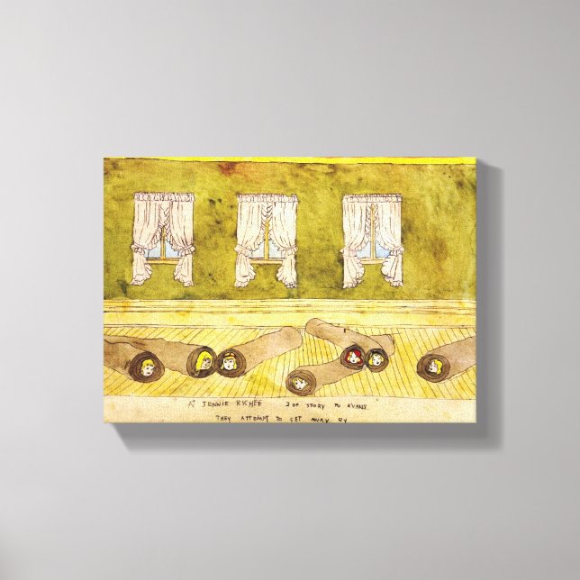 Evans roll sig själv i Golv Matta Canvastryck (Framsida)