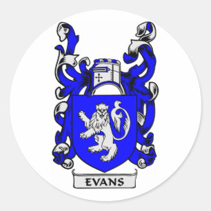 EVANS vapensköld Runt Klistermärke