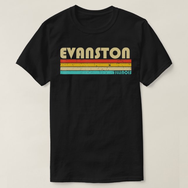 EVANSTON IL ILLINOIS Funny City Home Roots Retro 7 T Shirt (Design framsida)