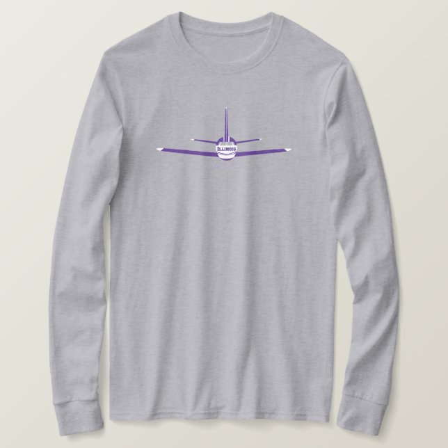 Evanston Illinois IL Airplan Logotyp T Shirt (Design framsida)