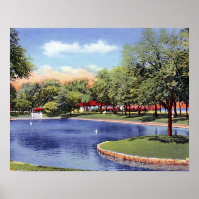 Evanston Illinois Lagoon Sjö Front Park Poster (Framsidan)