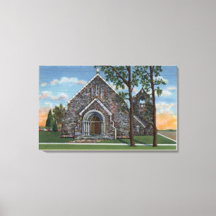 Evanston WY - kyrkan av St Mary Magdalene beskåda Canvastryck